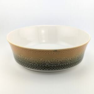VTG Syracuse China Serving Bowl Carefree Calypso Montego MCM Retro Gold Green